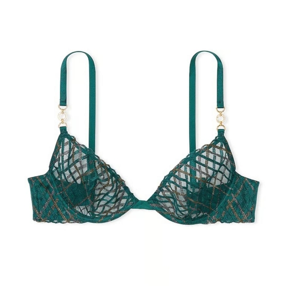 Very Sexy Low Cut Unlined Demi Bra & V-String - Picture 4 of 16